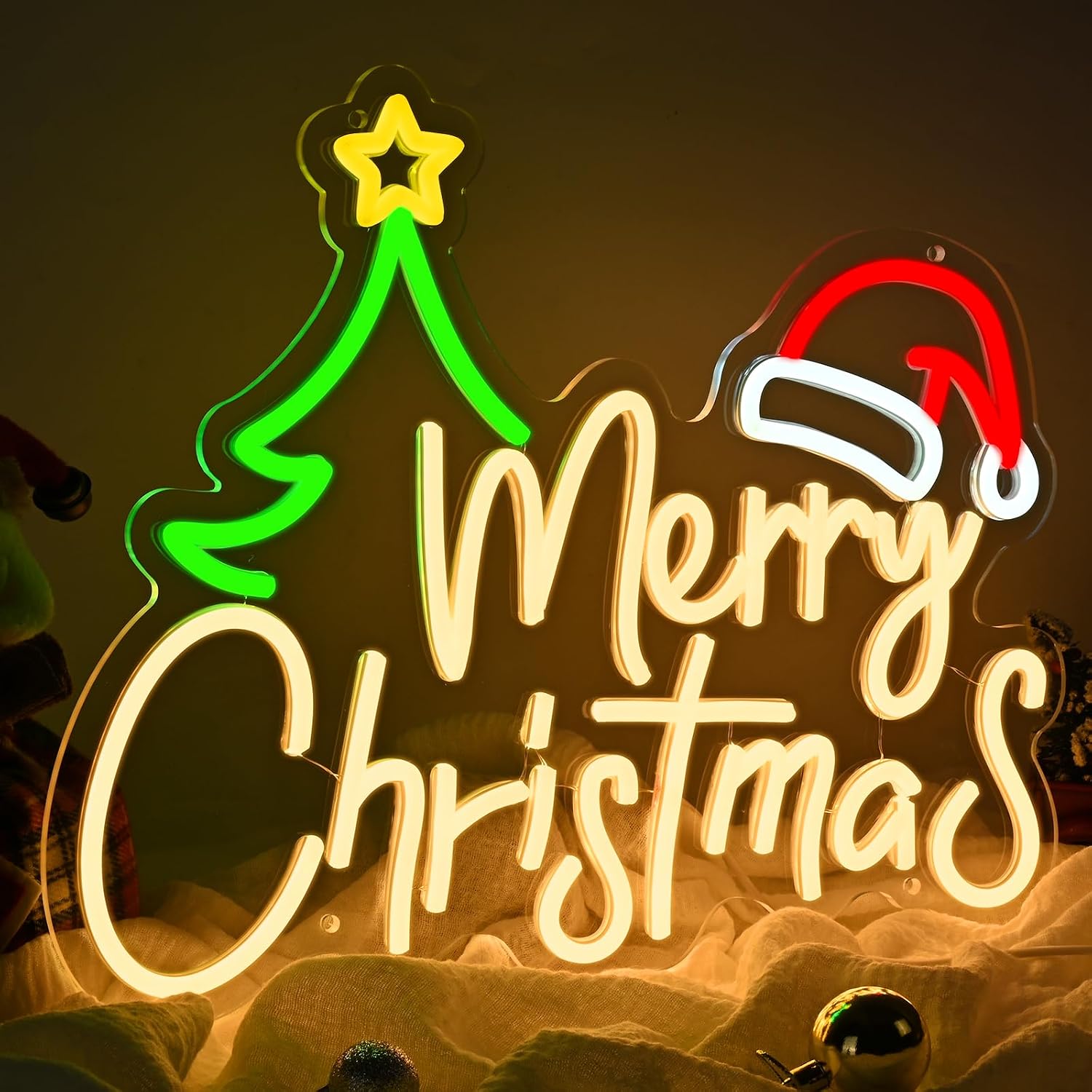 Merry Christmas Neon Sign USB  - Lighting Christmas Decor 评论和价格