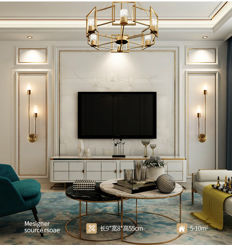 #Retro Background Living Room  - Up Lighting Decor 评论和价格