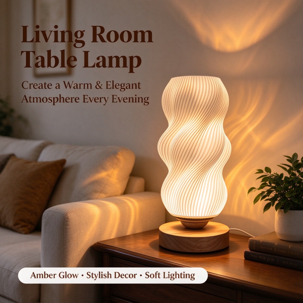 3D Printed Wave Texture Night  - Decor Lighting Lamps 评论和价格
