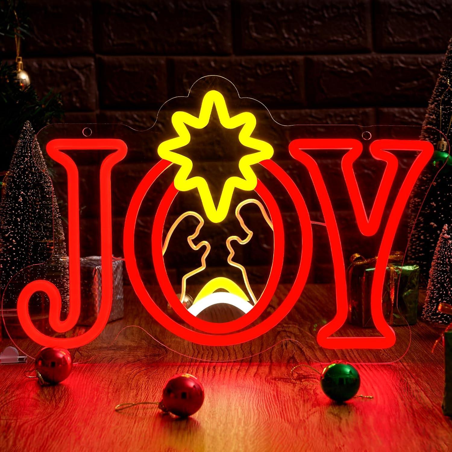 Joy Nativity Scene Neon Sign U - Lighting Christmas Decor 评论和价格