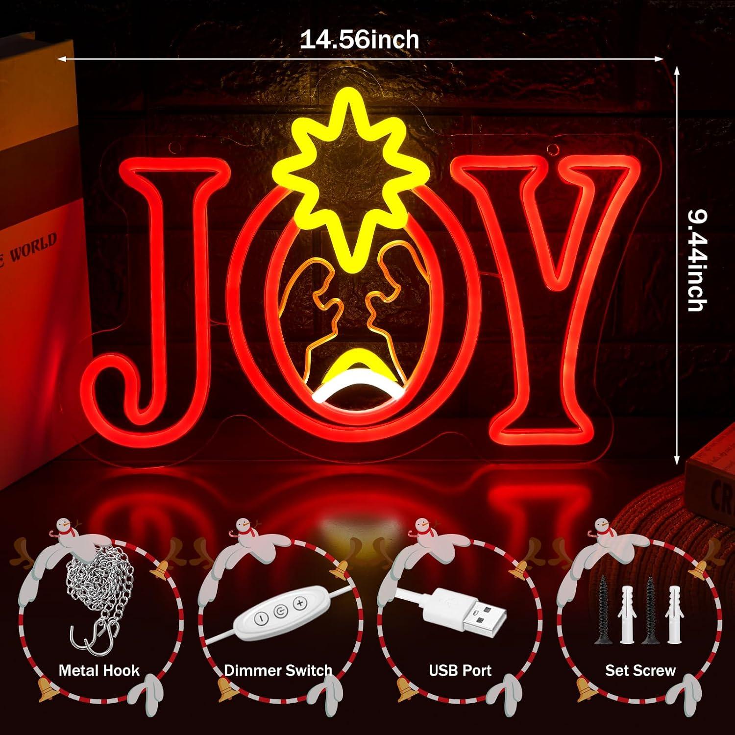 Joy Nativity Scene Neon Sign U - Lighting Christmas Decor 评论和价格