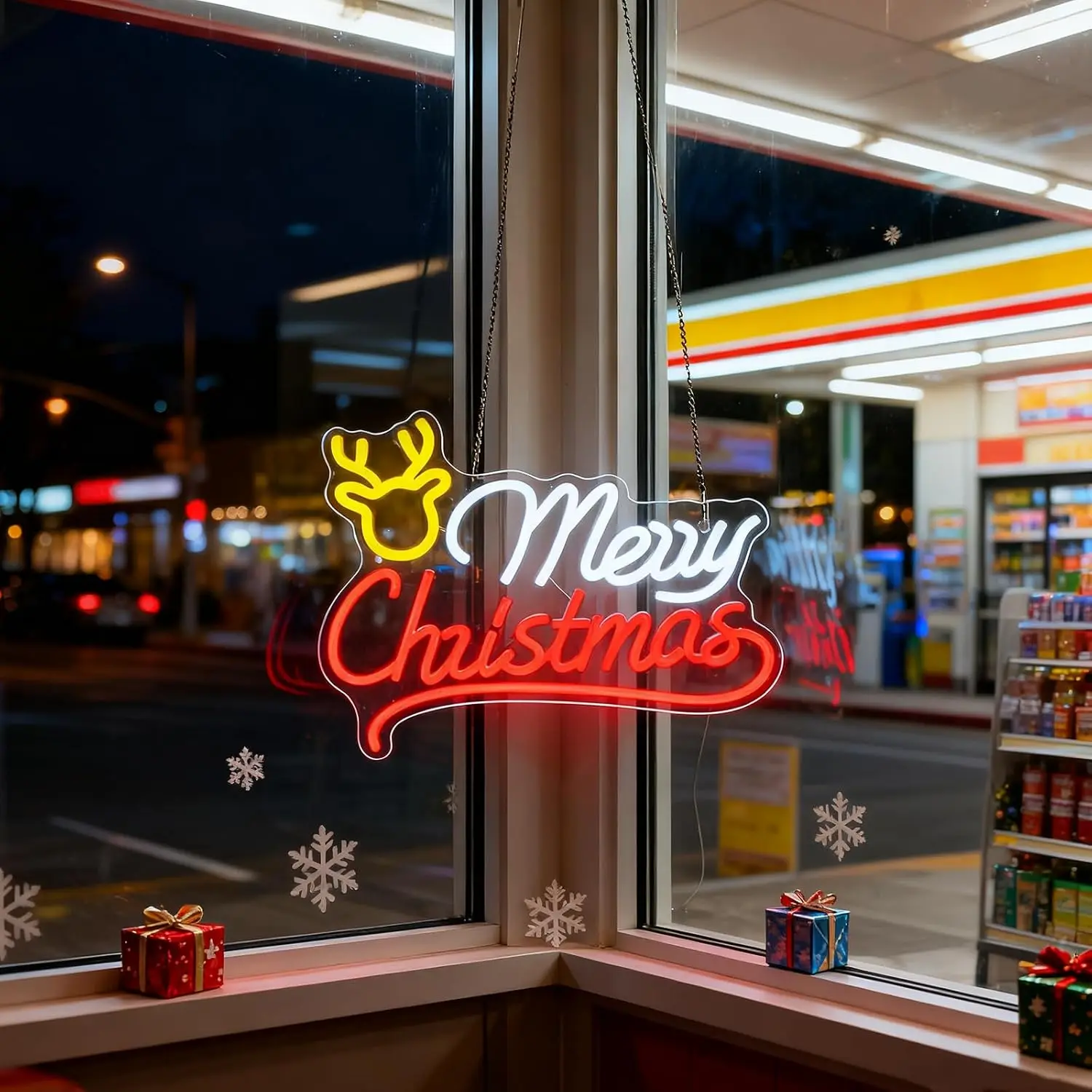 Merry Christmas Reindeer Neon  - Lighting Christmas Decor 评论和价格