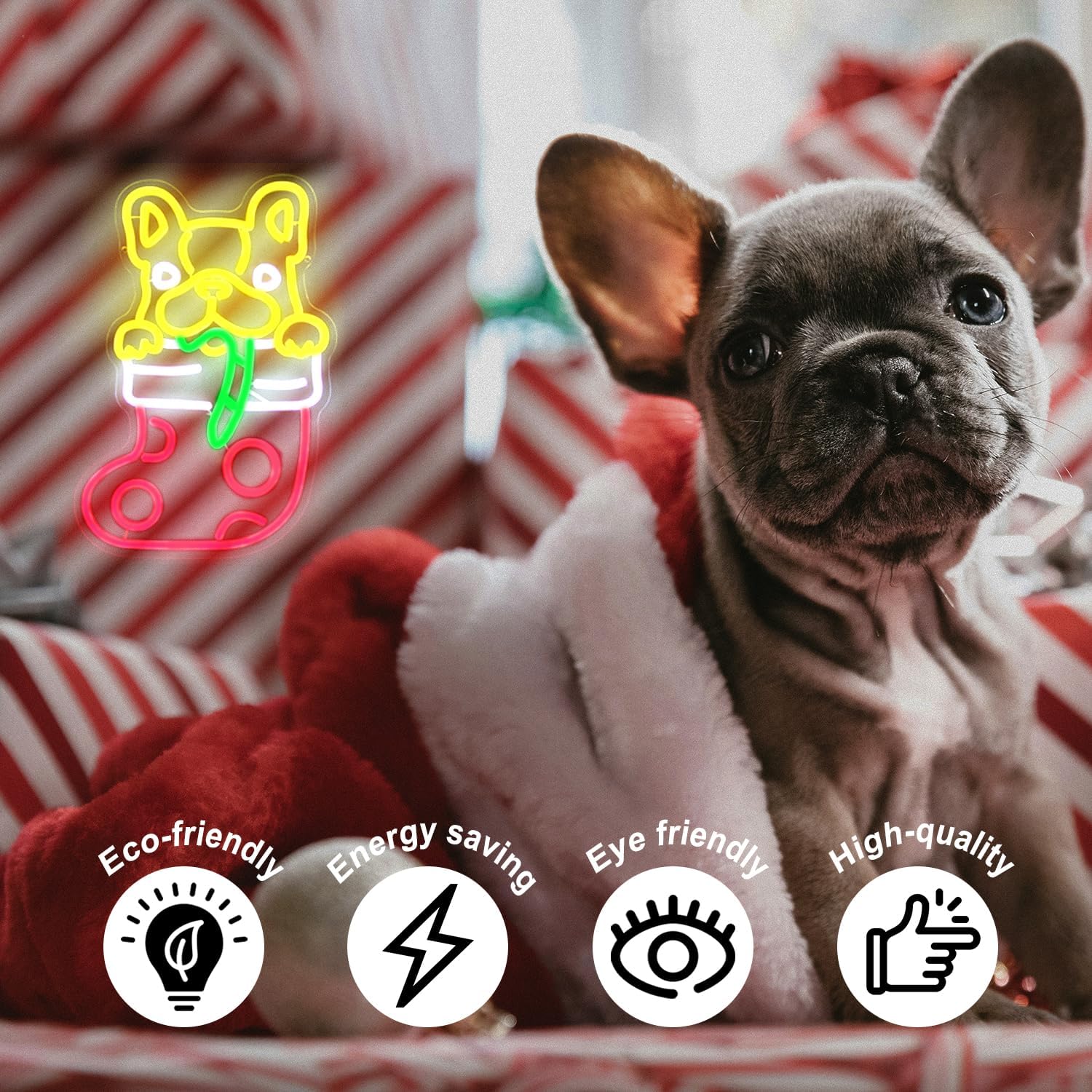 French Bulldog Christmas Stock - Lighting Christmas Decor 评论和价格